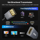 BENFEI 4K DisplayPort to HDMI Adapter, (2K 60Hz, 1080p 120Hz) Uni-Directional Display Port to HDMI Monitor Converter - 45-Degree Angle