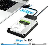 BENFEI 221BK USB 3.0 to SATA III Hard Drive Adapter for 2.5/3.5-inch HDD/SSD with 12V/2A Power Adapter, Support UASP - Side View