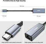 BENFEI USB-C to Ethernet Adapter (Thunderbolt 3 to RJ45) - 45-Degree Angle