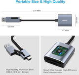 BENFEI USB Type-C/Type-A to SD TF Card Reader - Rear View