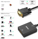 BENFEI HDMI to VGA, Uni-Directional HDMI Computer to VGA Monitor  Adapter (Female to Male) with 3.5mm Audio Jack - 45-Degree Angle