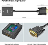 BENFEI HDMI to VGA, Uni-Directional HDMI Computer to VGA Monitor  Adapter (Female to Male) with 3.5mm Audio Jack - Low Angle