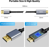 BENFEI 4K DisplayPort to HDMI 1.8m Cable - Close-Up Angle