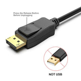 BENFEI 000279BK DP to DP Male to Male Cable 0.9M - Side View