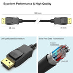 BENFEI 000279BK DP to DP Male to Male Cable 0.9M