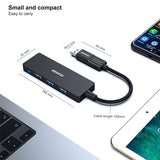 BENFEI 000291BK 4-Port USB 3.0 Ultra Flat Data Hub, USB C Hub with 4 Ports USB 3.0 Adapter - 45-Degree Angle