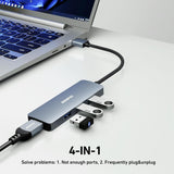 BENFEI USB 3.0 4-port Hub USB A Splitter Ultra-Slim - Front View