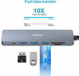 BENFEI USB C HUB 7-in-1 - Side View