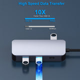 BENFEI 335GY USB-C Hub with Triple Display, 8-in-1 Docking Station (100W PD, Dual 4K HDMI, VGA, 3x USB 3.0)
