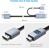 BENFEI 344GY-3M HDMI to DisplayPort Unidirectional 4K Active Cable with USB Powered 3M - 45-Degree Angle