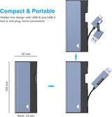 BENFEI 345GY M.2 NVME SATA SSD Enclosure, 10 Gbps USB Type-C/Type-A to NVME PCI-E SATA M-Key/(B+M) - Front View
