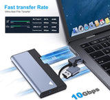 BENFEI 345GY M.2 NVME SATA SSD Enclosure, 10 Gbps USB Type-C/Type-A to NVME PCI-E SATA M-Key/(B+M) - 45-Degree Angle