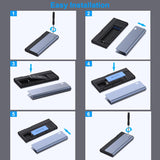 BENFEI 345GY M.2 NVME SATA SSD Enclosure, 10 Gbps USB Type-C/Type-A to NVME PCI-E SATA M-Key/(B+M) - Rear View