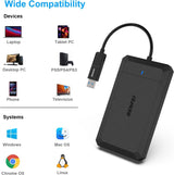BENFEI 2.5 Inch SATA to USB Tool Free External Hard Drive Enclosure - Front View