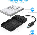 BENFEI 2.5 Inch SATA to USB Tool Free External Hard Drive Enclosure - Top-Down View