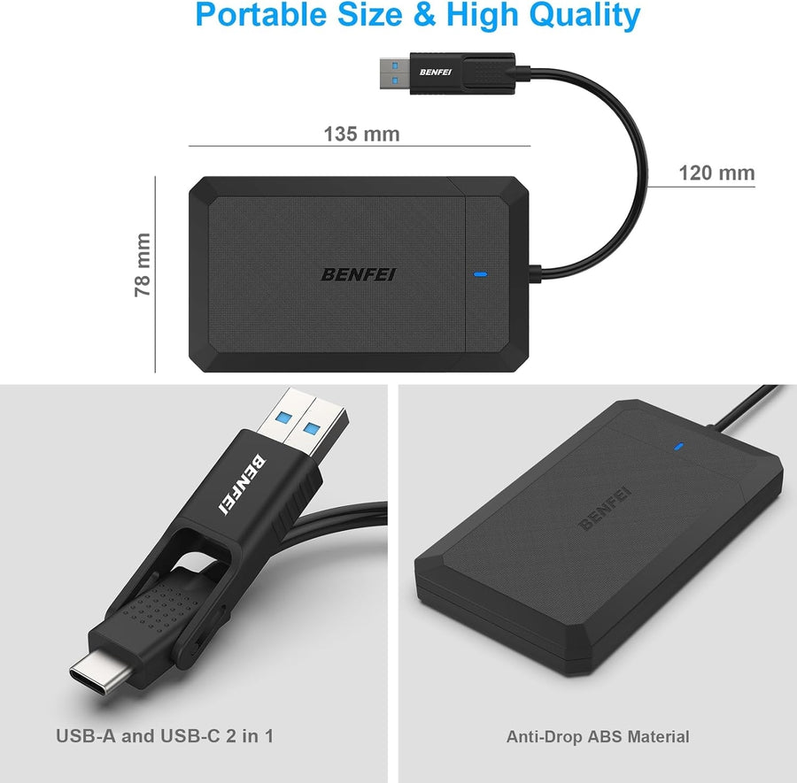BENFEI 2.5 Inch SATA to USB Tool Free External Hard Drive Enclosure, image 6