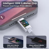 BENFEI 100W USB C to C Fast Charging Cable 1M - Top-Down View