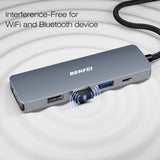 BENFEI USB C Hub 5-in-1 with 4K HDMI(Certified) Aluminum Case - Close-Up Angle