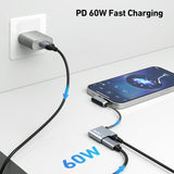 BENFEI USB C to Audio Jack Adapter with 60W Fast Charging - Side View