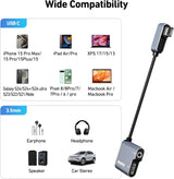BENFEI USB C to Audio Jack Adapter with 60W Fast Charging - Low Angle