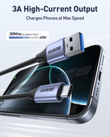 BENFEI 369GY 1M USB 3.0 to USB C Cable, 5Gbps High-Speed Data Sync & 3A Charging