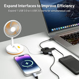 BENFEI 371BK USB-C 4-port USB 3.0 Hub - Front View