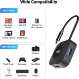 BENFEI 371BK USB-C 4-port USB 3.0 Hub - Rear View