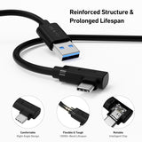 BENFEI 375BK-5M Link Cable 16 FT USB 3.0 to USB C Cable for VR Headset 5M - Front View