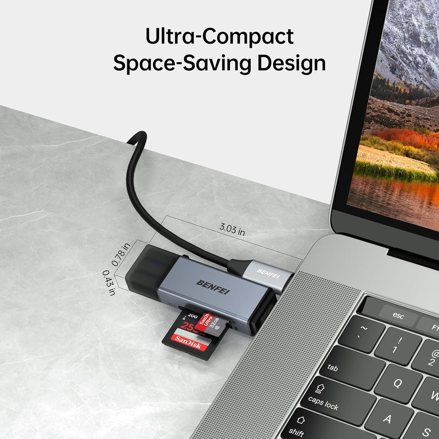 BENFEI SD Card Reader, USB C to SD Micro SD Card Memory Card Adapter, image 5