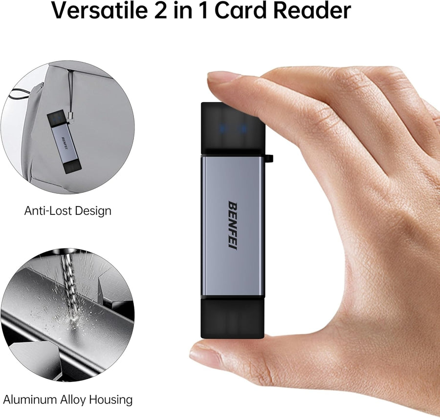 BENFEI SD Card Reader, USB C to SD Micro SD Card Memory Card Adapter, image 6