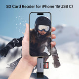 BENFEI SD Card Reader, USB C to SD Micro SD Card Memory Card  Adapter - Close-Up Angle