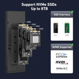 BENFEI M.2 SSD Enclosure USB3.2 Gen2 10 Gbps, Tool-Free for NVME B & M Keys with Size 2230/2242/2260/2280 SSDs - Side View