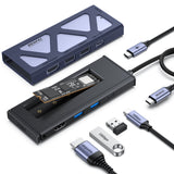 BENFEI 000389GY M.2 NVMe Enclosure with USB-C Hub - Side View