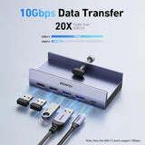 BENFEI 396GY USB-C 8-in-1 Docking HDMI 4K/60Hxz+USB-C(10G)+2xUSB-A(10G)+2xUSB2.0+RJ45+PD100W - Front View