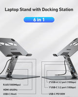 BENFEI 398GY TYPE-C 6-in-1 HDMI+USB-C(10G)+RJ45+2xUSB-A(10G)+PD