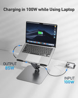 BENFEI 398GY TYPE-C 6-in-1 HDMI+USB-C(10G)+RJ45+2xUSB-A(10G)+PD - Top-Down View