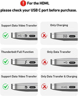 BENFEI 398GY TYPE-C 6-in-1 HDMI+USB-C(10G)+RJ45+2xUSB-A(10G)+PD - Close-Up Angle