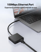BENFEI 399BK 6-in-1 USB-C HUB to HDMI(8K)+USB3.2(10Gbps)+USB2.0x2+PD100W+RJ45 Black