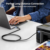 BENFEI 405GY-1M USB B to USB C Printer Cable, Nylon Braided, Premium Aluminium Alloy Case 1M - Close-Up Angle