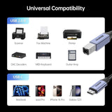 BENFEI 405GY-2M USB B to USB C Printer Cable, Nylon Braided, Premium Aluminium Alloy Case 2M - Side View