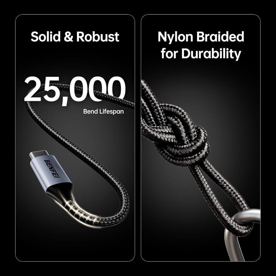 BENFEI 405GY-3M USB B to USB C Printer Cable, Nylon Braided, Premium Aluminium Alloy Case 2M