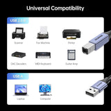 BENFEI 000406GY-2M USB Printer Cable, 6.6 FT/2 Meter USB A to USB B Cable - Front View