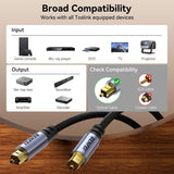 BENFEI 411GY Toslink Optical Audio cable 2M - Side View