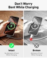BENFEI 428BK-1M USB C to Right Angle USB C Cable , 90-dgree Angled USB 2.0 Type C Charger Cable, 3A Fast Charging & 480Mbps Data Sync, Durable PVC - Rear View