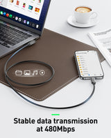 BENFEI 428BK-2M USB C to Right Angle USB C Cable , 90-dgree Angled USB 2.0 Type C Charger Cable, 3A Fast Charging & 480Mbps Data Sync, Durable PVC