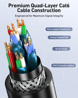BENFEI 435BK-2M RJ45 Extension Male/Female Patch cords Cat6 1000Mbps 2M - 45-Degree Angle