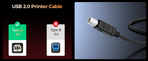 Choetech AB0060-1M USB A to B Printer 1meter Cable Black