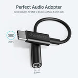 CHOETECH AUX003 USB-C to 3.5mm Audio Adapter with HiFi Sound Quality - Top-Down View
