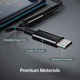 CHOETECH AUX003 USB-C to 3.5mm Audio Adapter with HiFi Sound Quality - Close-Up Angle