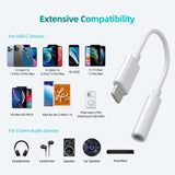 CHOETECH AUX005 iPhone 8-pin to 3.5mm Headphone Adapter - Side View
